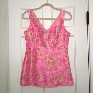 NWT Lilly Pulitzer Sami Top, Hibiscus Pink Floral